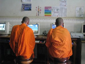 Monks playing online games