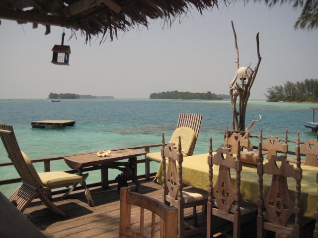 View from the seaside bar on Pulau Macan