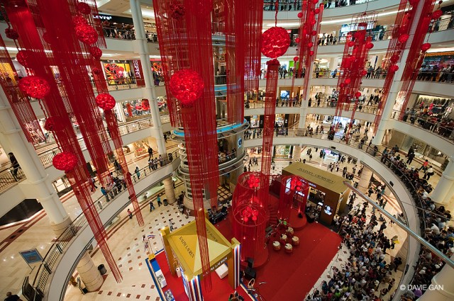 CNY decorations in Suria Mall at KLCC, located at the base of the Petronas Towers
