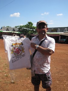 My colleague (and former study abroad advisor) with a Nazi T-shirt, in front of a Buddhist temple outside of Yangon My colleague (and former study abroad advisor) with a Nazi T-shirt, in front of a Buddhist temple outside of Yangon