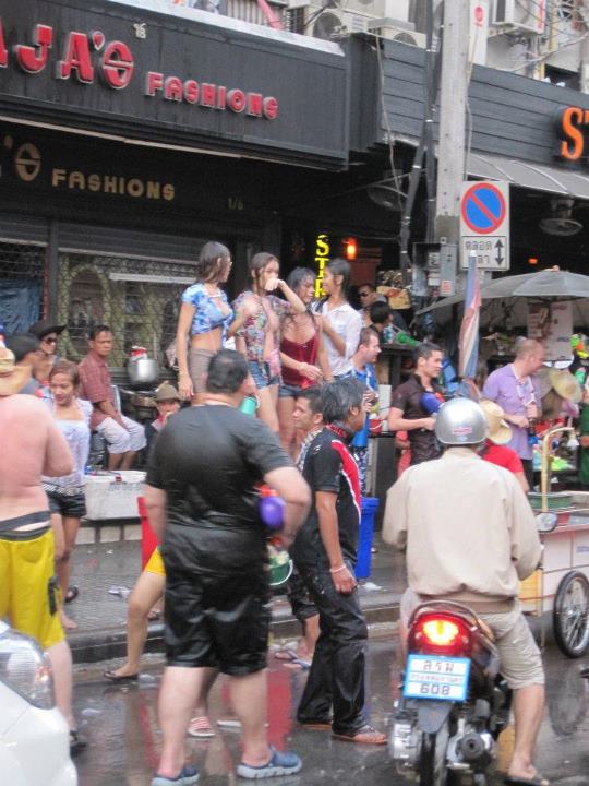 Getting doused on Soi Nana (Soi 4)