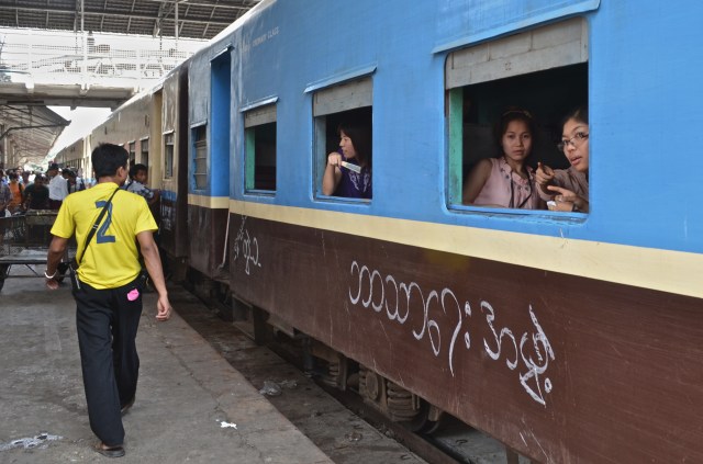 An upper class cabin of a train in the Yangon Railway Station