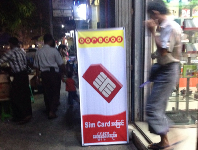 Ooredoo SIM cards will soon be available for 1,500 kyat ($1.60), a fraction of the current black market rate ($160-$220).